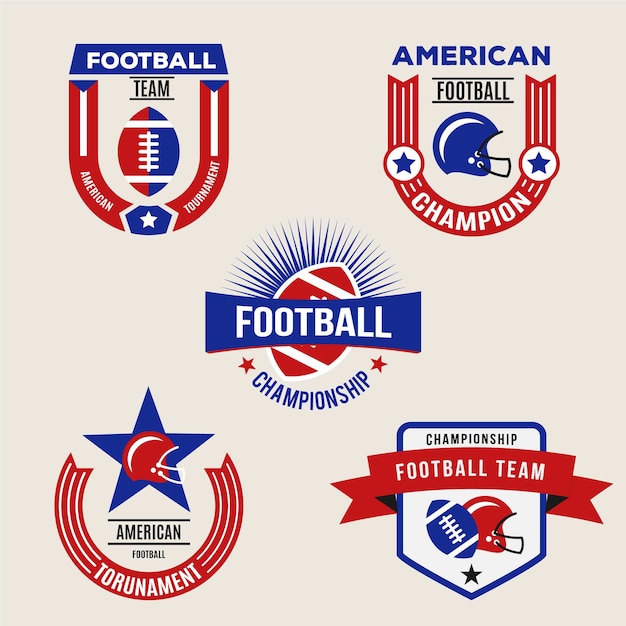 Free vector retro american football badge set