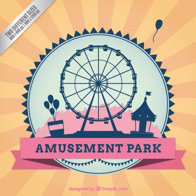 Free Vector retro amusement park background