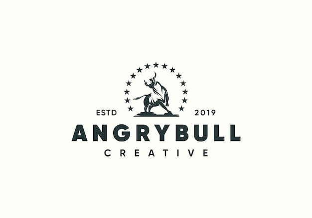 Download Free Retro Angry Bull Logo Silhouette Style Premium Vector Use our free logo maker to create a logo and build your brand. Put your logo on business cards, promotional products, or your website for brand visibility.