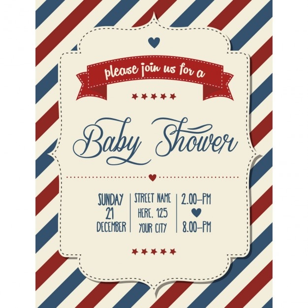 Retro baby shower invitation