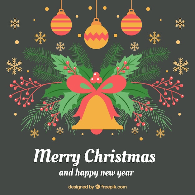 Free vector retro background with christmas decoration