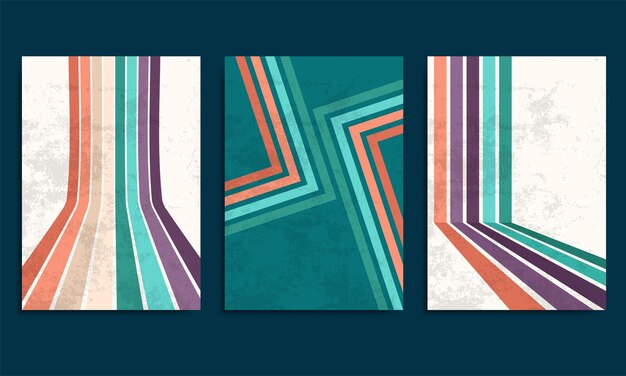 Ретро-фон с красочными полосами и винтажной гранж-текстурой