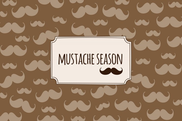 Free Vector retro background with mustache silhouettes