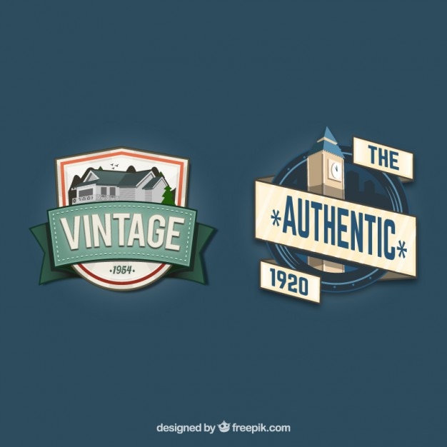 Free vector retro badges pack