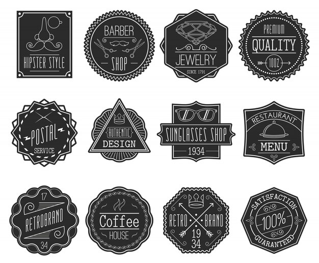 Retro Badges Set