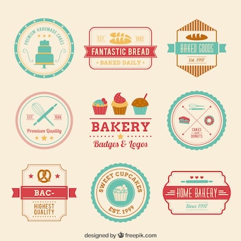 Retro bakery badges