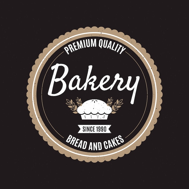 無料ベクター レトロなパン屋さんのロゴのコンセプト