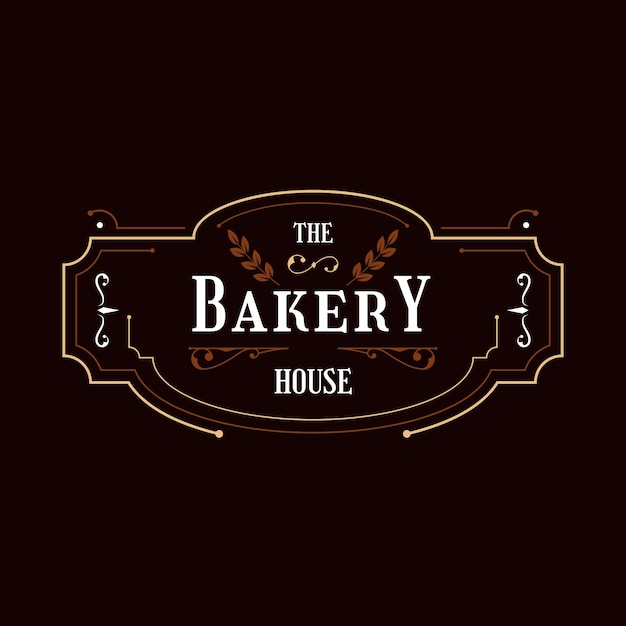 Концепция логотипа ретро пекарня