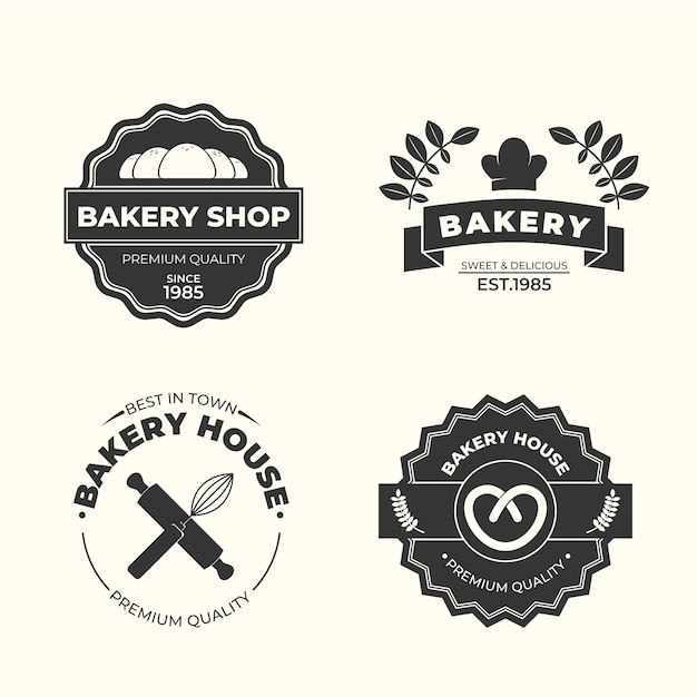 レトロなパン屋さんのロゴのテンプレート