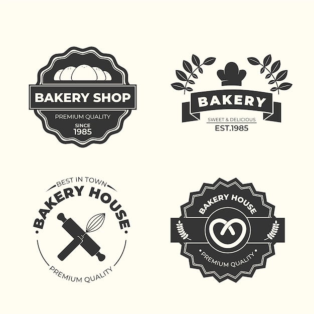 Retro bakery logo template