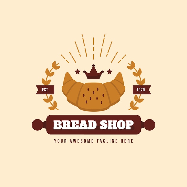 Free vector retro bakery logo theme