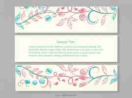 Free vector retro banner floral decoration