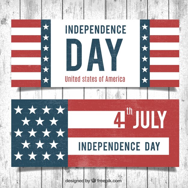 7 월 4 일 독립 기념일의 레트로 배너
