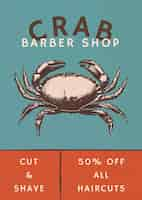 Free vector retro barber shop  poster editable template