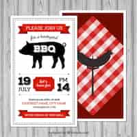 Vettore gratuito retro bbq volantino