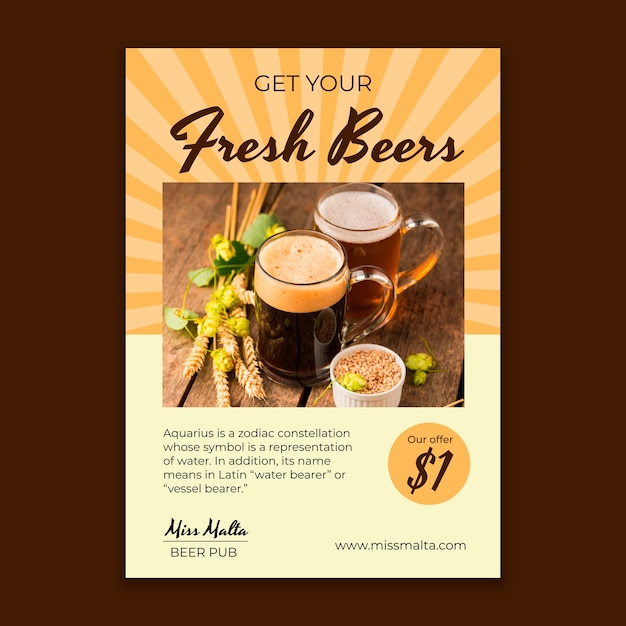 Retro beer bar poster