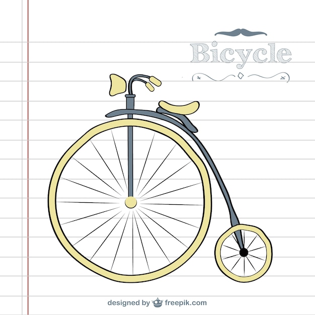 Free vector retro bicycle doodle vector