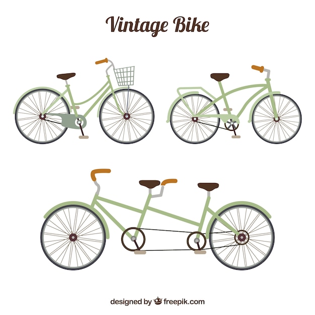 Free vector retro bicycle pack