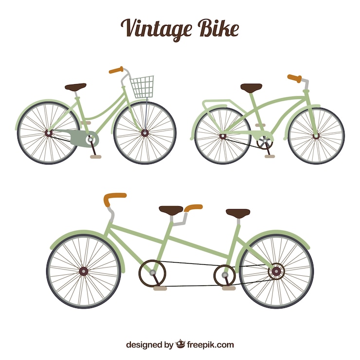 Free Vector retro bicycle pack