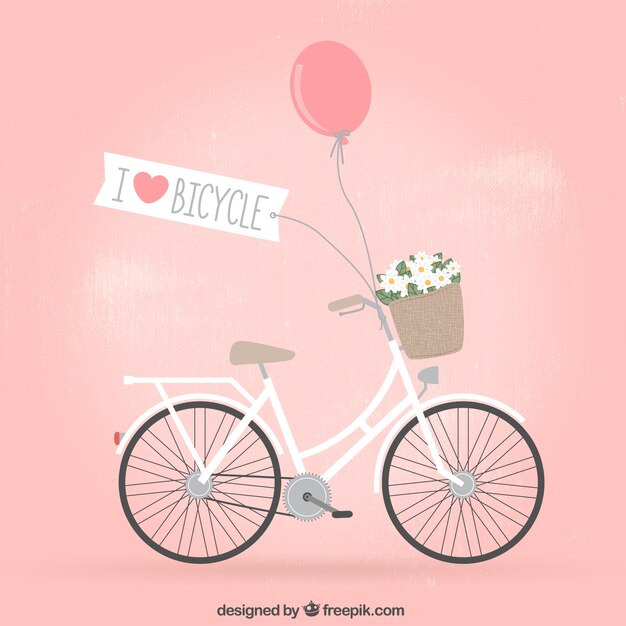 Retro bicycle with flowers
