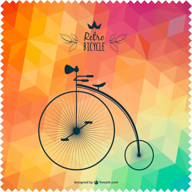 Free vector retro bicycle with polygonal background