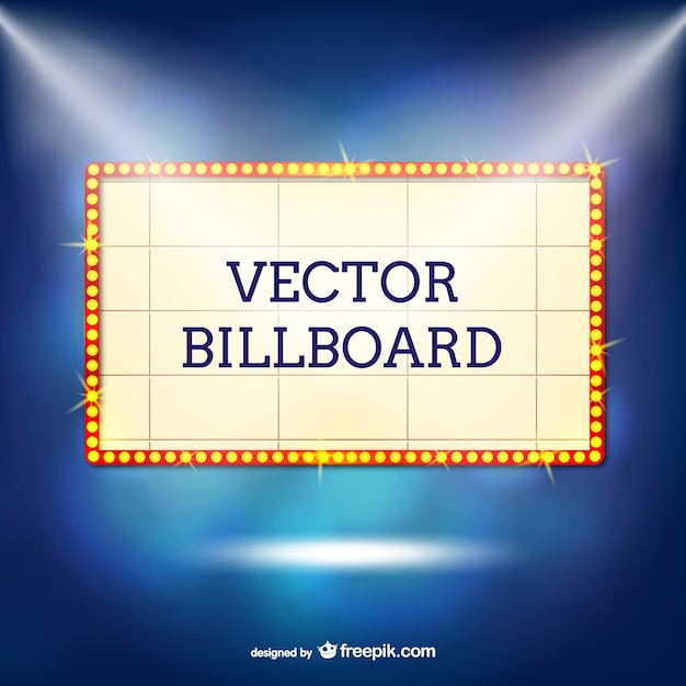 Free vector retro billboard with lights