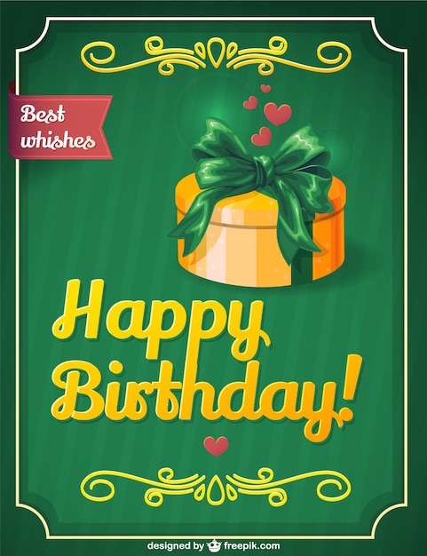 Retro birthday gift card design