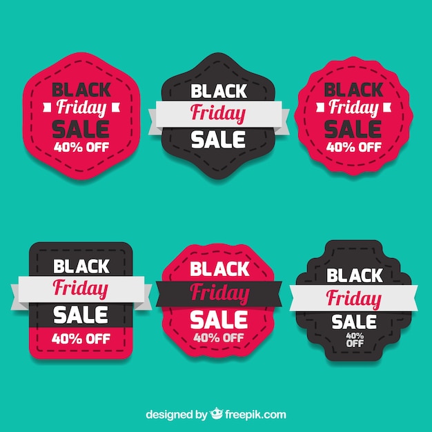 Retro black friday stickers set