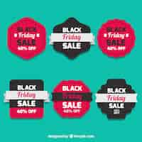 Free vector retro black friday stickers set