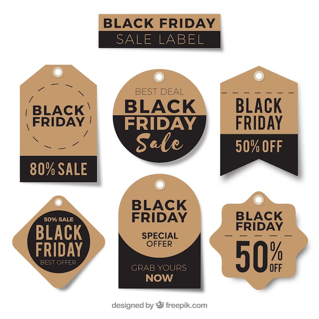 Retro black friday stickers