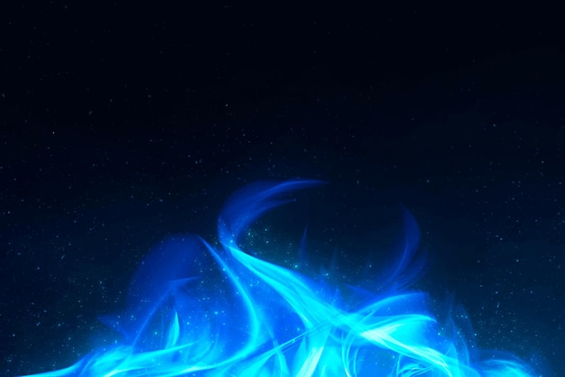 Free vector retro blue fire flame vector border with black background