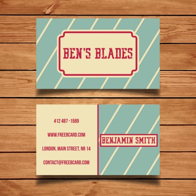 Free vector retro business card template