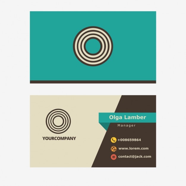 Free Vector retro business card with letter o