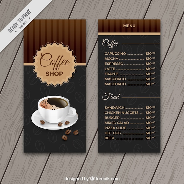 Retro cafe menu template