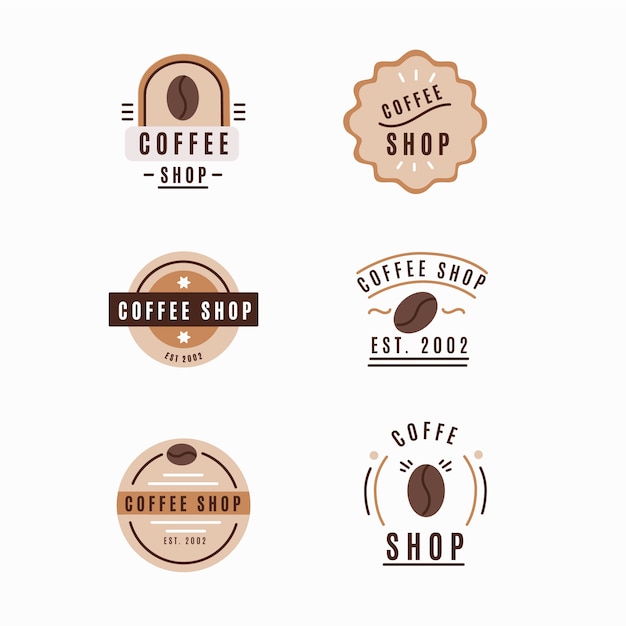 Vettore gratuito collezione logo caffetteria retrò