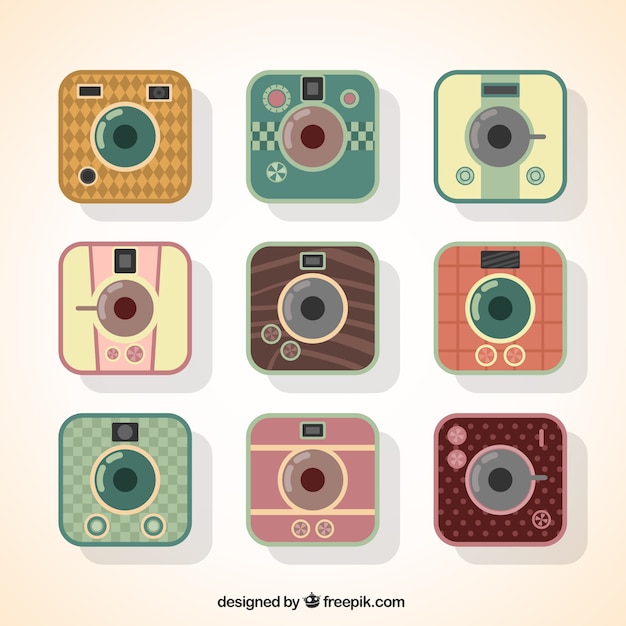 Free vector retro camera apps