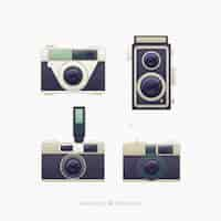 Free vector retro cameras design