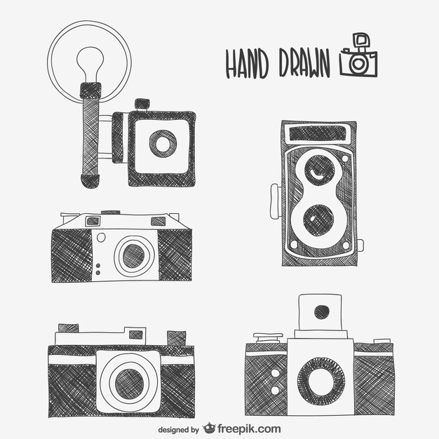 Retro cameras drawings