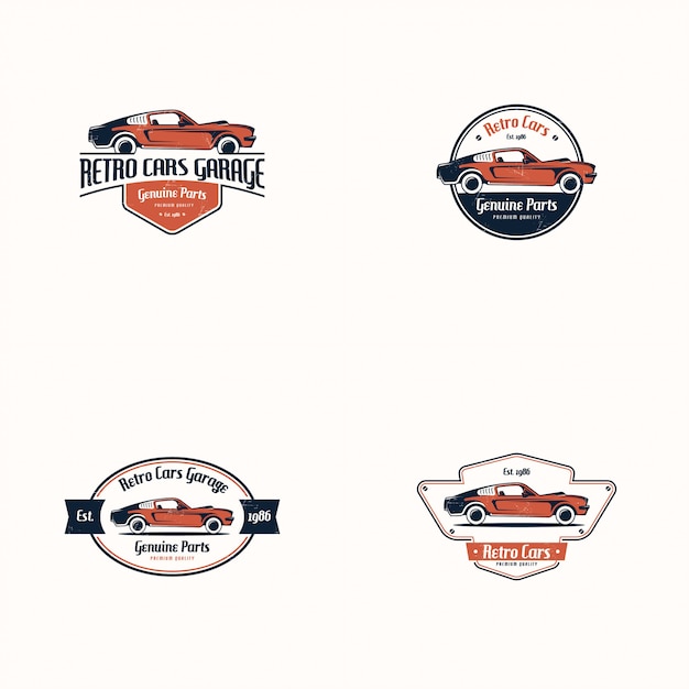 Vintage car logo collection | Free Vector