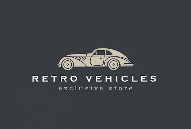 Ретро автомобиль логотип вектор значок