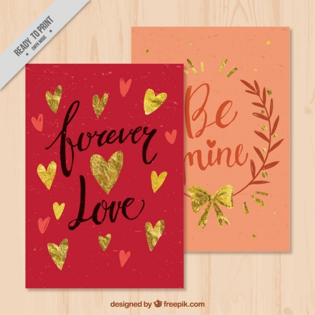 Retro cards with love messages