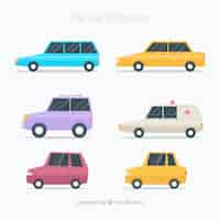 Free vector retro cars set in flat design