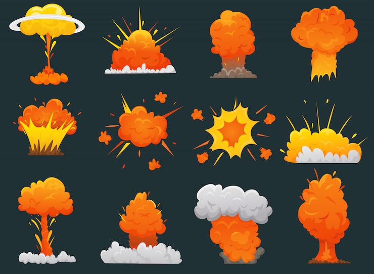 Free Vector retro cartoon explosion icon set
