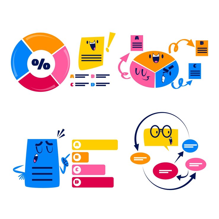 Free Vector retro cartoon speech bubbles, arrows and infographic elements stickers