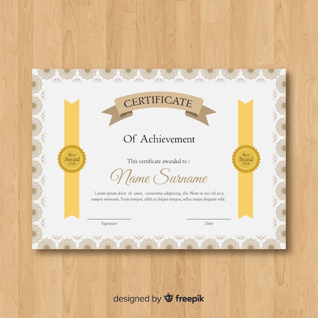 Retro certificate template