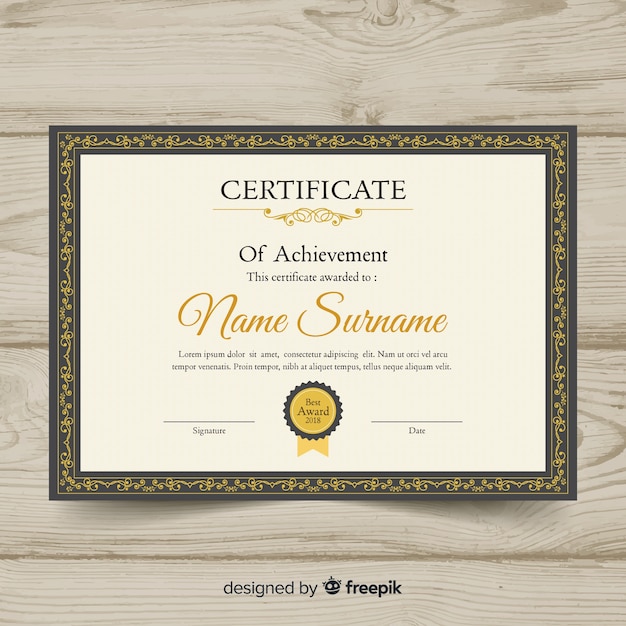 Retro certificate template