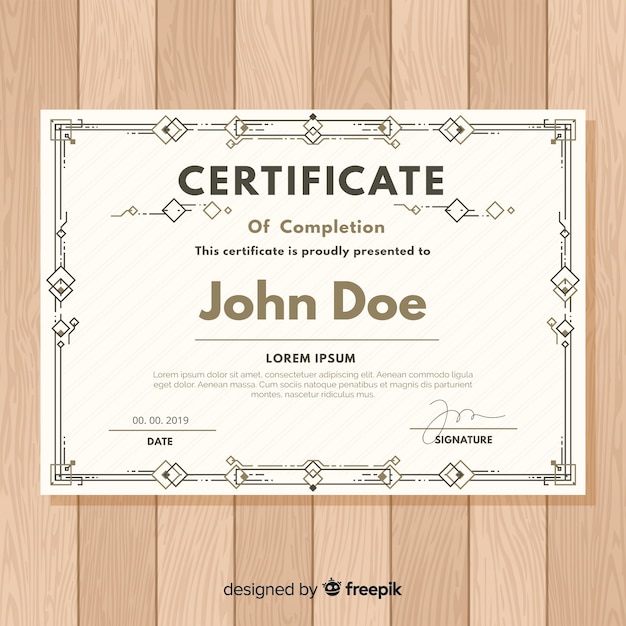 Free vector retro certificate template