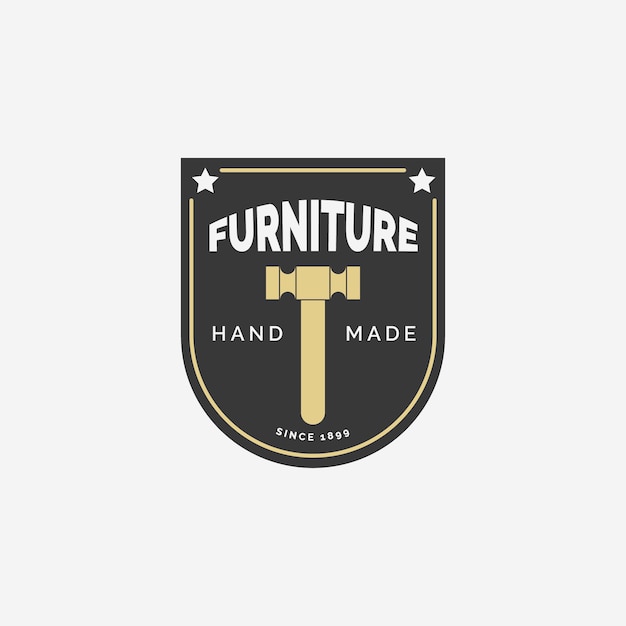 Retro chair furniture logo concept