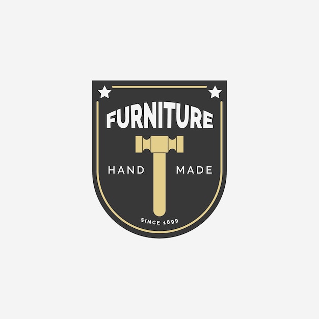 Концепция логотипа ретро стул мебель