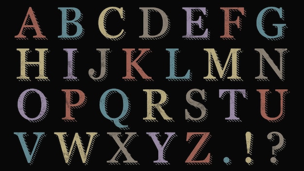 Free vector retro chalkboard style alphabet